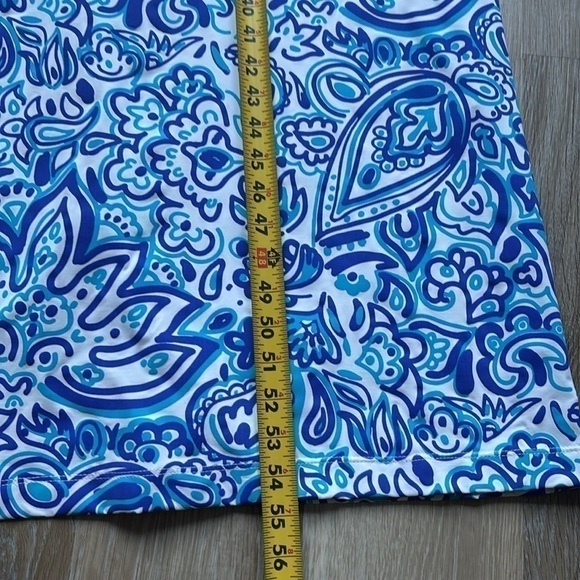 Katherine Way maxi sleeveless dress size small blue and
 White design - Picture 8 of 9